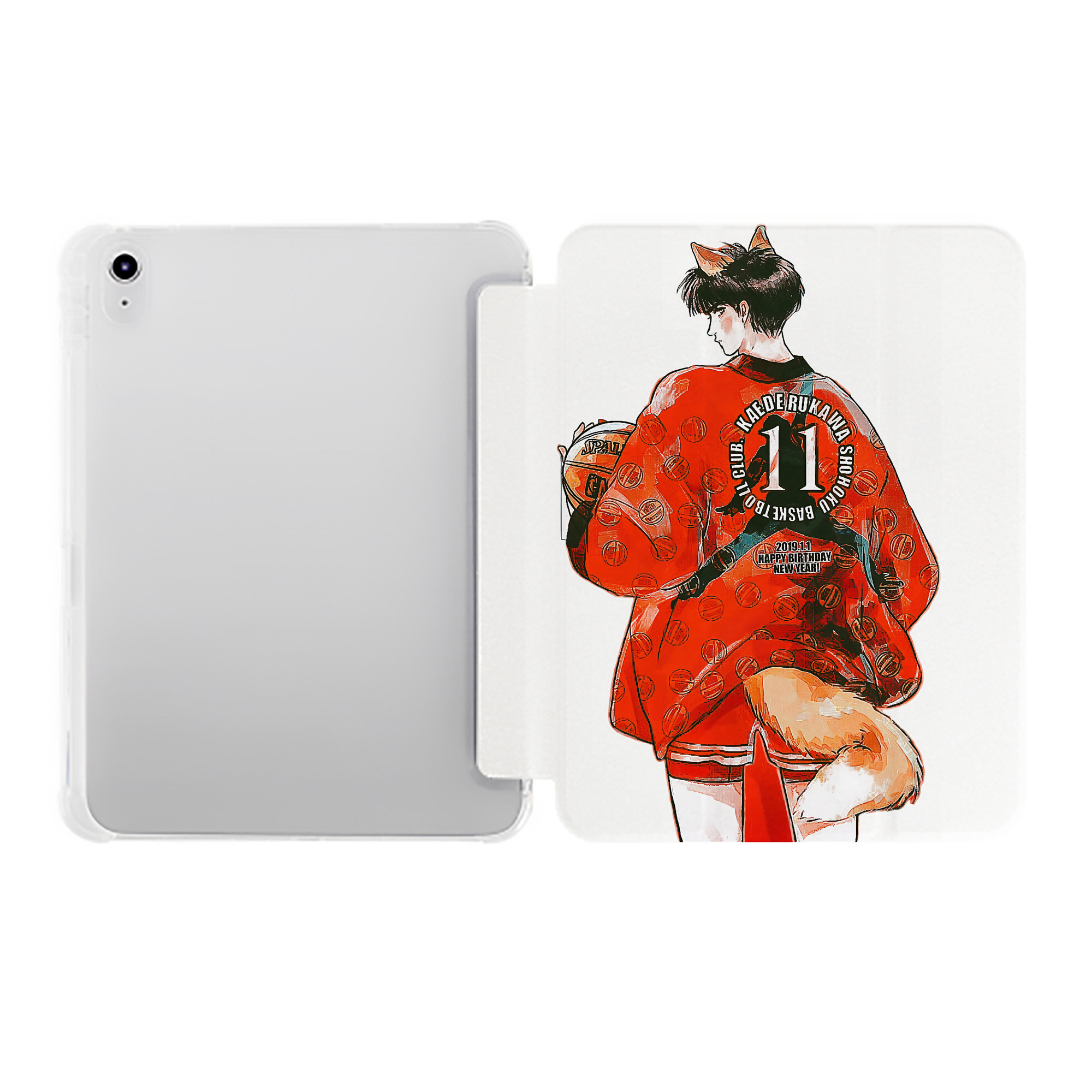 （画像用） SLAM DUNK／スラムダンク IPad ケース ペン収納付き 三つ折りスタンド PUレザー×シリコン 対応機種9.5/10.5/10.9インチ